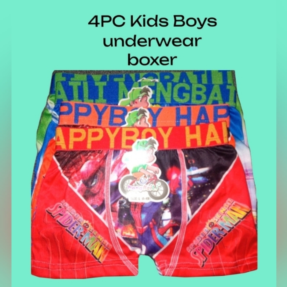 4PC Kids Boys Spider-Man Cartoon underwear boxer children panties Kids Underwear
